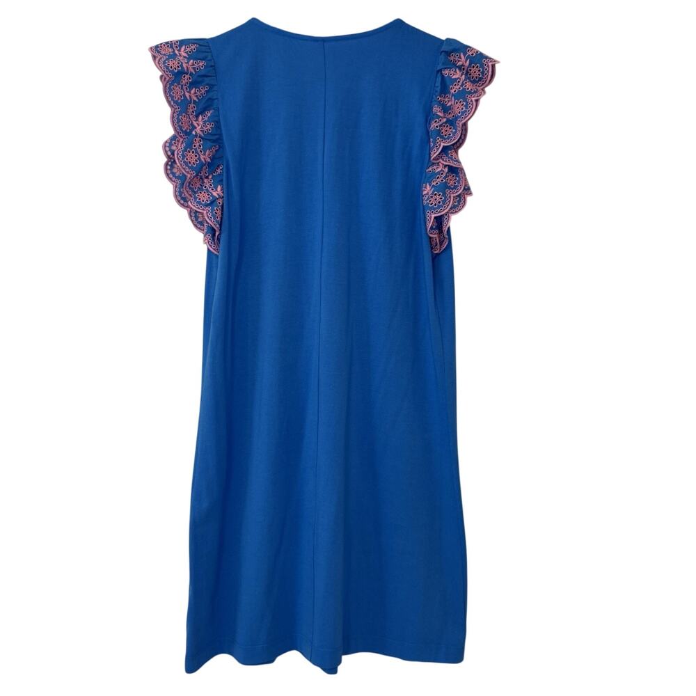 Lilly Pulitzer Ave Mini Shift Dress Women's Small Blue Pom Pom Flutter Resort - Picture 4 of 12